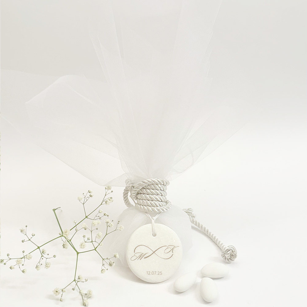 Μπομπονιέρα Τουλί με Μάρμαρο